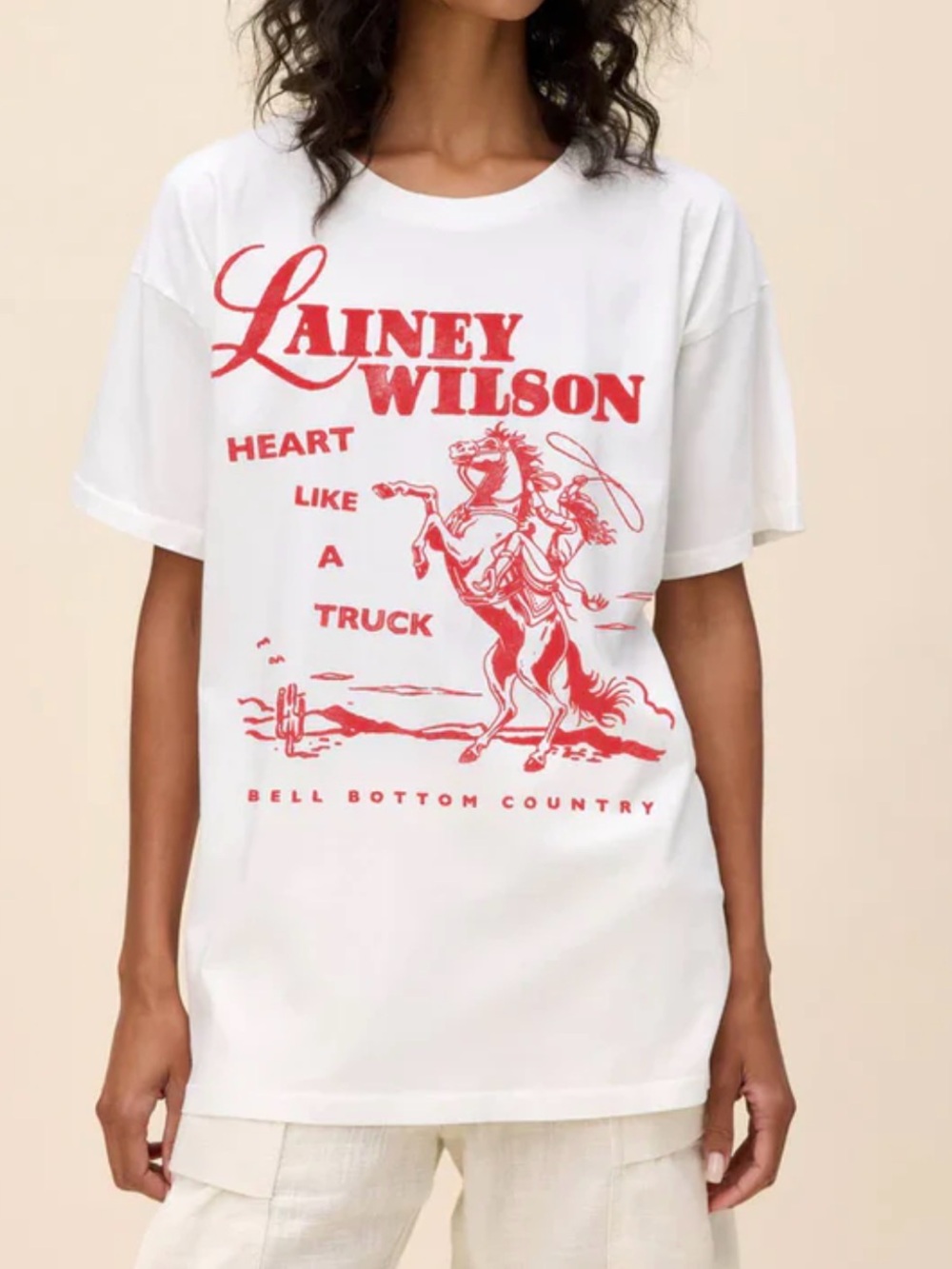 Daydreamer LA Lainey Wilson Bell Bottom Country Merch Tee Sz L - Picture 1 of 4